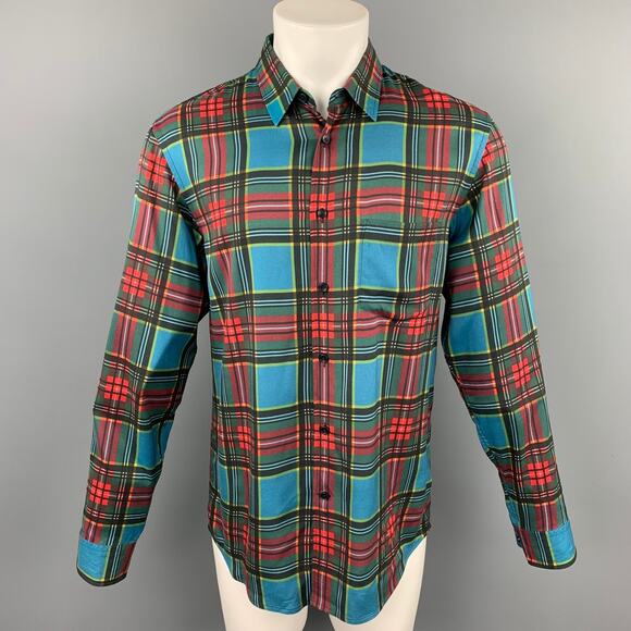 MARC JACOBS Size S Multi-Color Plaid Viscose Button Up Long Sleeve Shirt - Picture 1 of 1